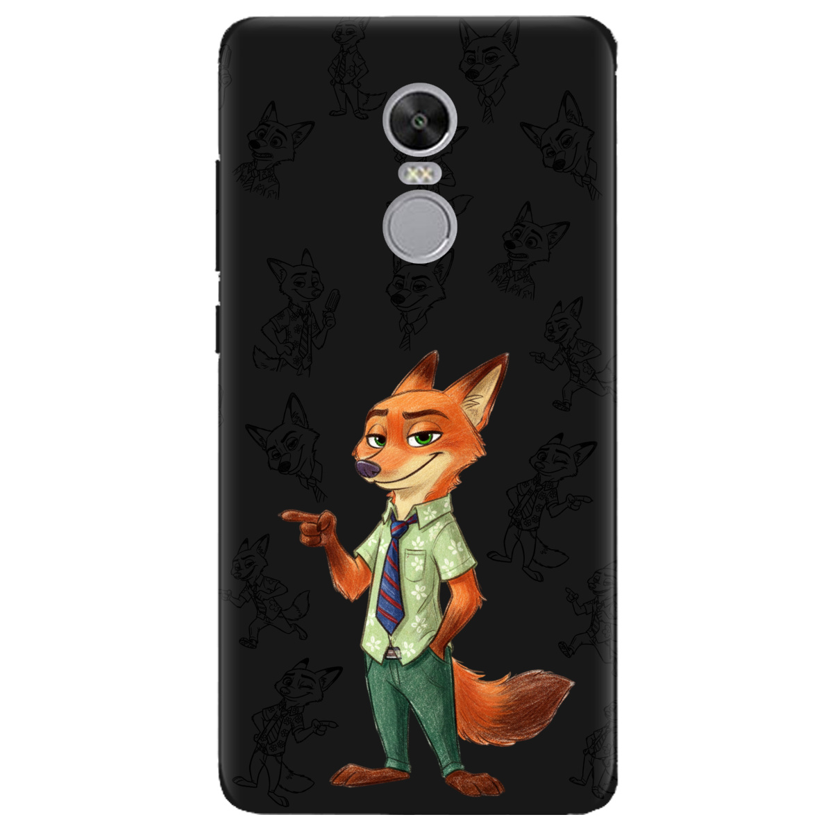 Чохол для Xiaomi Redmi 5 Plus чорний матовий soft touch Зоотрополіс Нік Nick - фото 1 - Чохли для телефонів