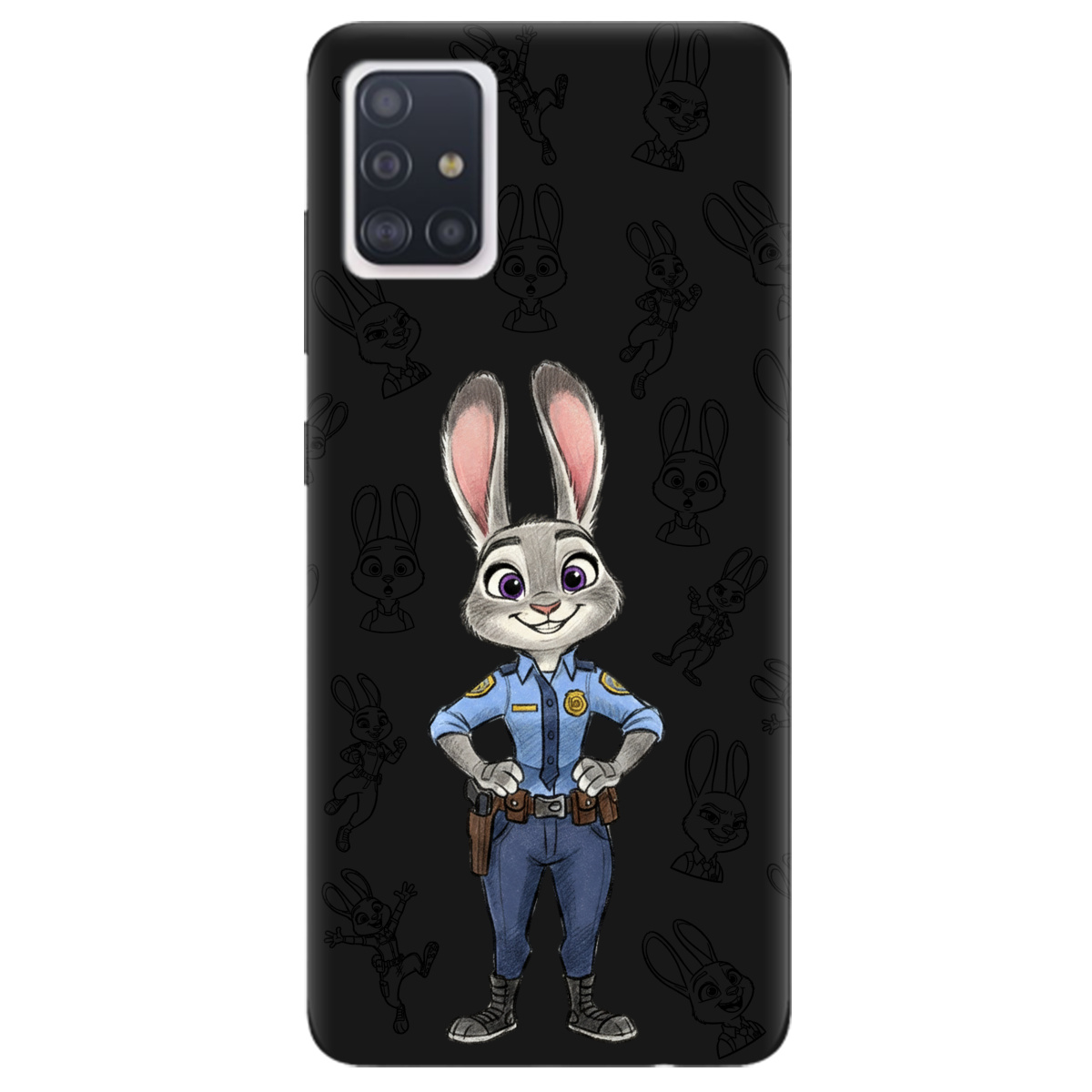 Чохол для Samsung Galaxy A71 чорний матовий soft touch Зоотрополіс Джуді Judy - фото 1 - Чохли для телефонів