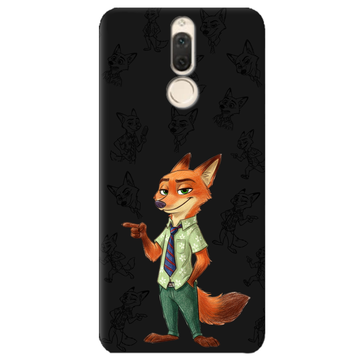 Чохол для Huawei Mate 10 Lite чорний матовий soft touch Зоотрополіс Нік Nick - фото 1 - Чохли для телефонів