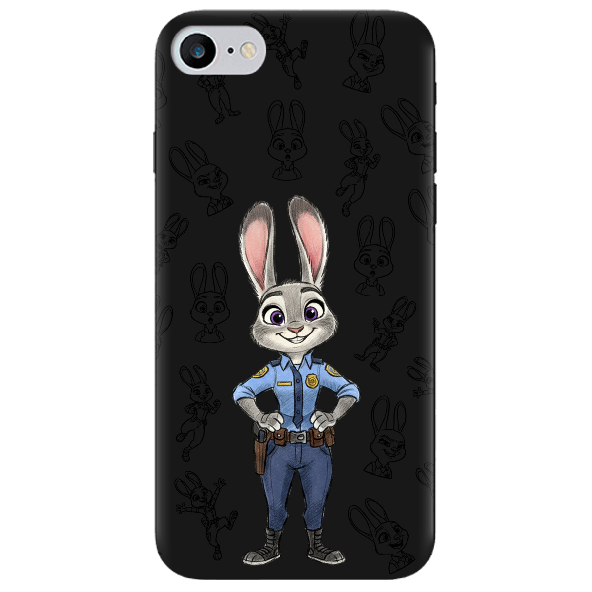 Чохол для Apple iPhone SE 2020 чорний матовий soft touch Зоотрополіс Джуді Judy - фото 1 - Чохли для телефонів