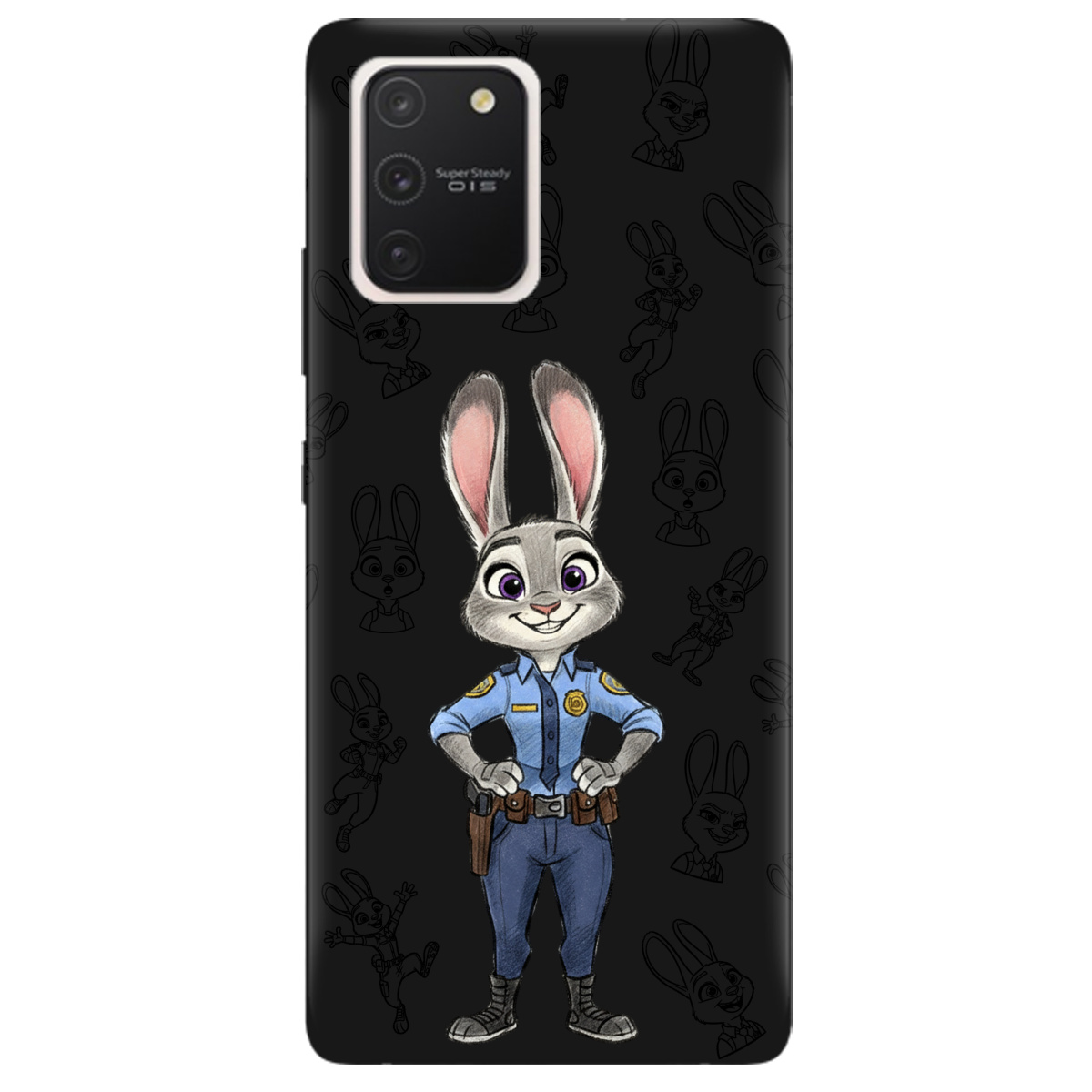 Чохол для Samsung Galaxy S10 Lite чорний матовий soft touch Зоотрополіс Джуді Judy - фото 1 - Чохли для телефонів