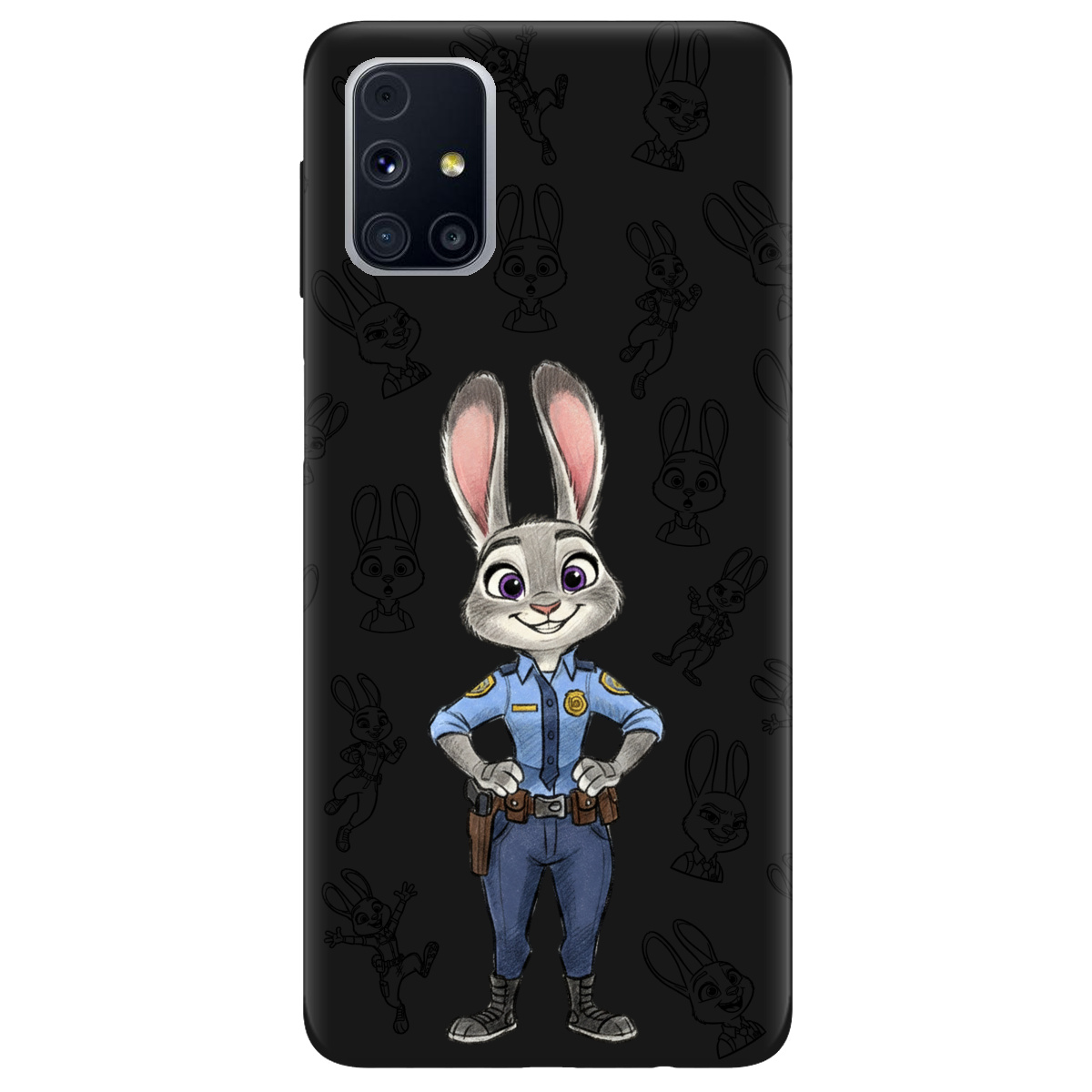 Чехол для Samsung Galaxy M31s черный матовый soft touch Зоотрополис Джуди Judy - фото 1 - Чехлы для телефонов