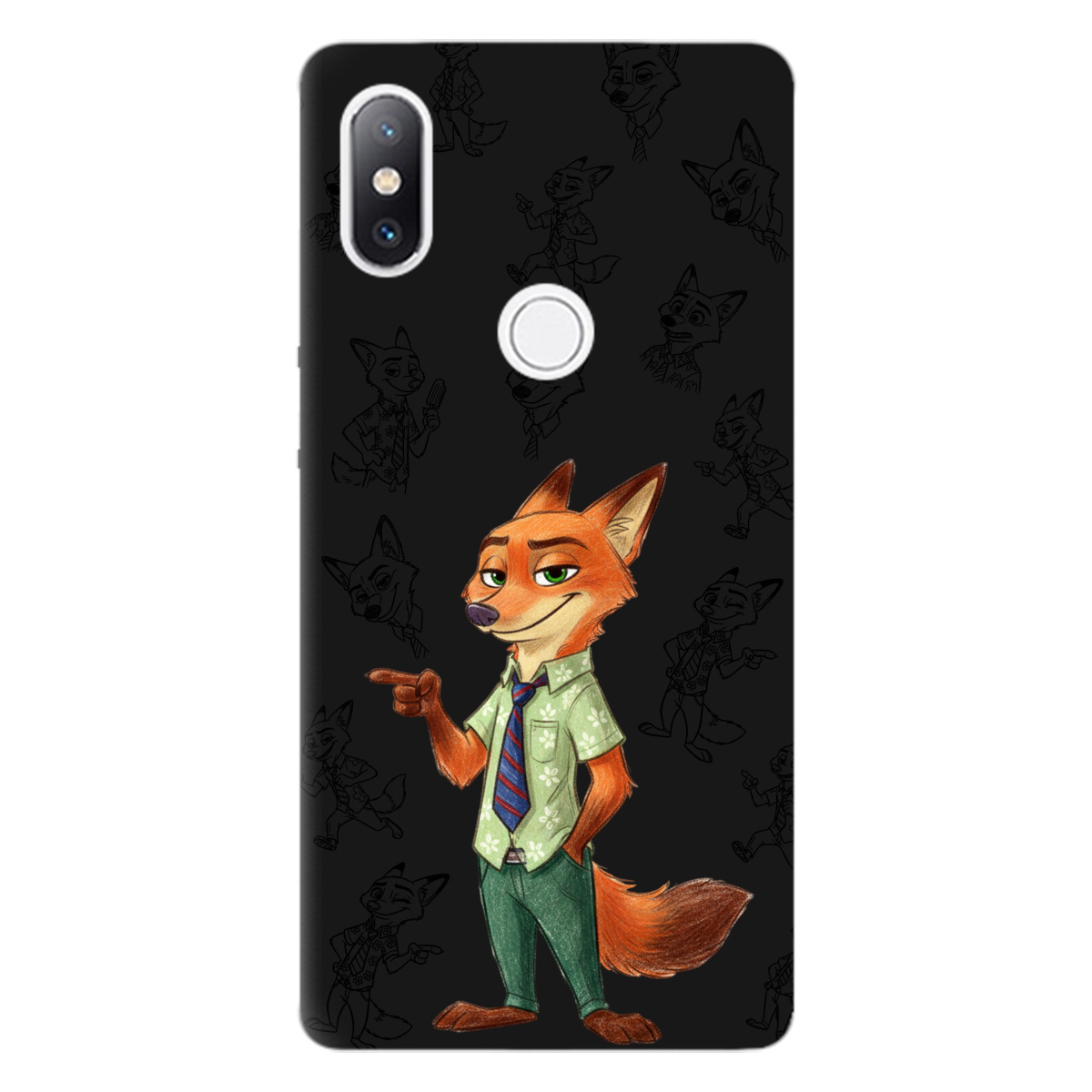 Чохол для Xiaomi Mi Mix 2S чорний матовий soft touch Зоотрополіс Нік Nick - фото 1 - Чохли для телефонів