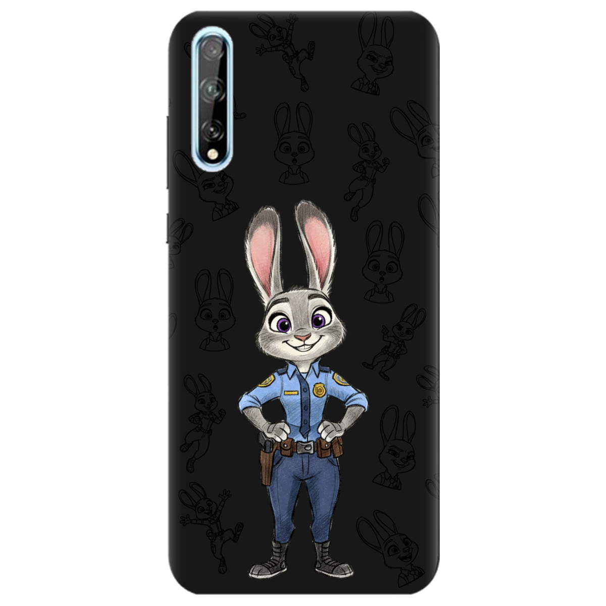 Чехол для Huawei P Smart S черный матовый soft touch Зоотрополис Джуди Judy - фото 1 - Чехлы для телефонов