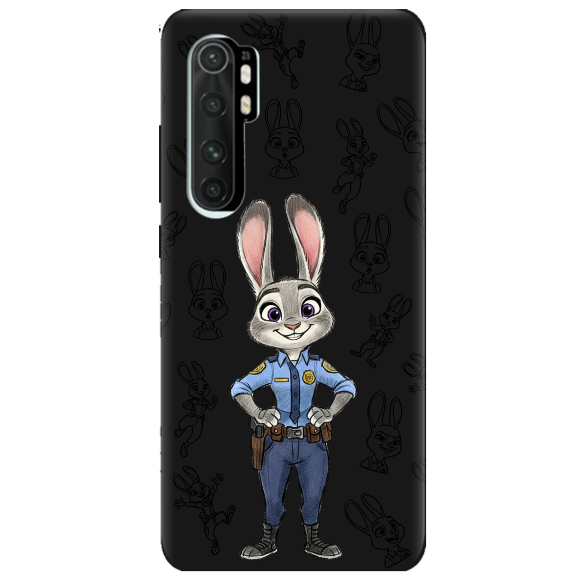 Чохол для Xiaomi Mi Note 10 Lite чорний матовий soft touch Зоотрополіс Джуді Judy - фото 1 - Чохли для телефонів