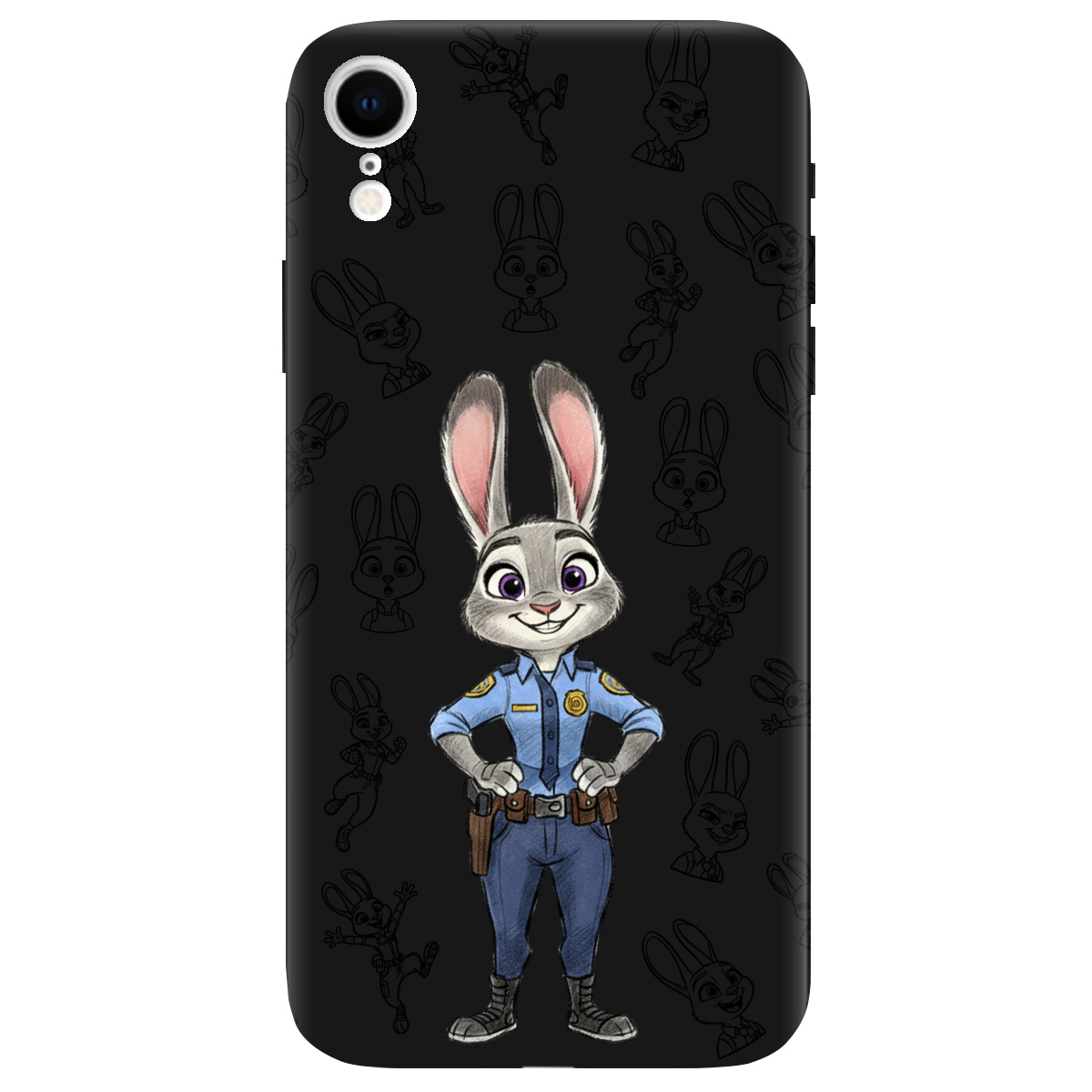 Чохол для Apple iPhone XR чорний матовий soft touch Зоотрополіс Джуді Judy - фото 1 - Чохли для телефонів