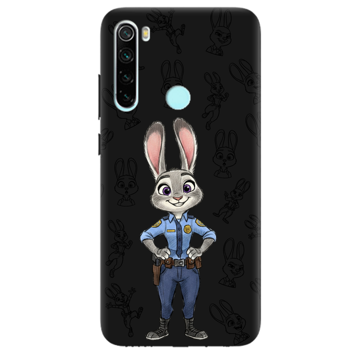 Чохол для Xiaomi Redmi Note 8T чорний матовий soft touch Зоотрополіс Джуді Judy - фото 1 - Чохли для телефонів