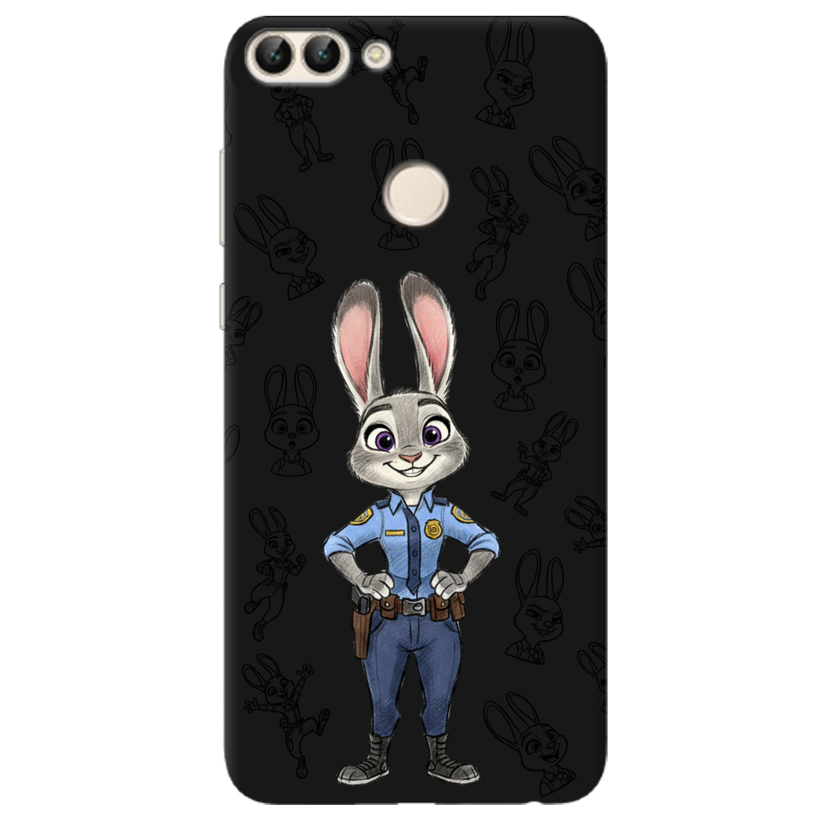 Чехол для Huawei P Smart черный матовый soft touch Зоотрополис Джуди Judy - фото 1 - Чехлы для телефонов