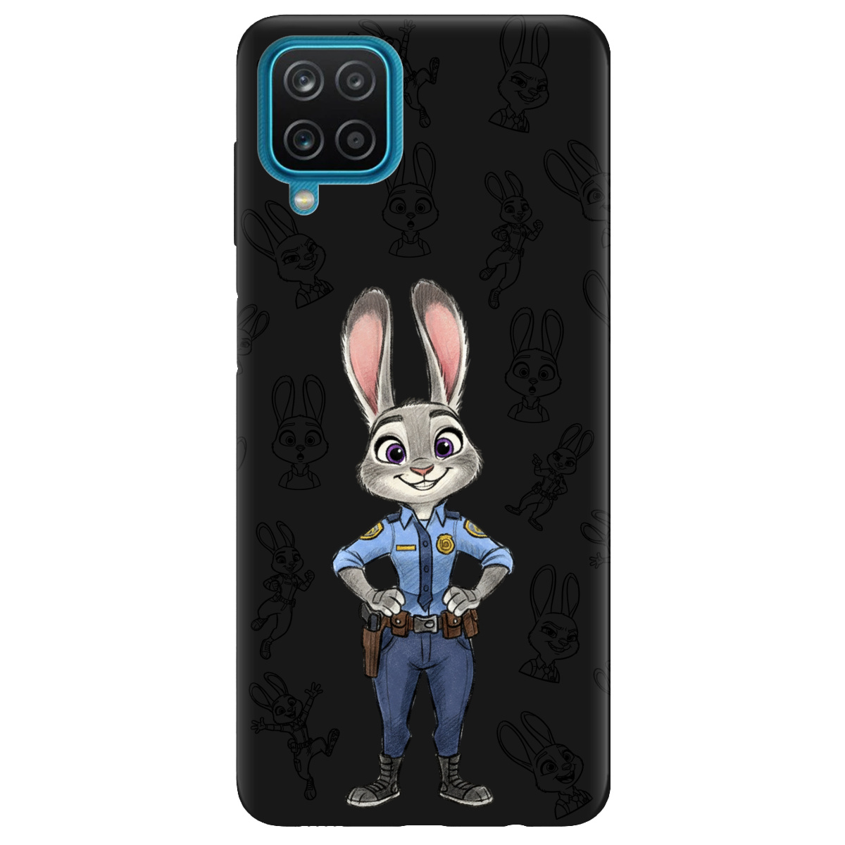 Чохол для Samsung Galaxy M12 чорний матовий soft touch Зоотрополіс Джуді Judy - фото 1 - Чохли для телефонів