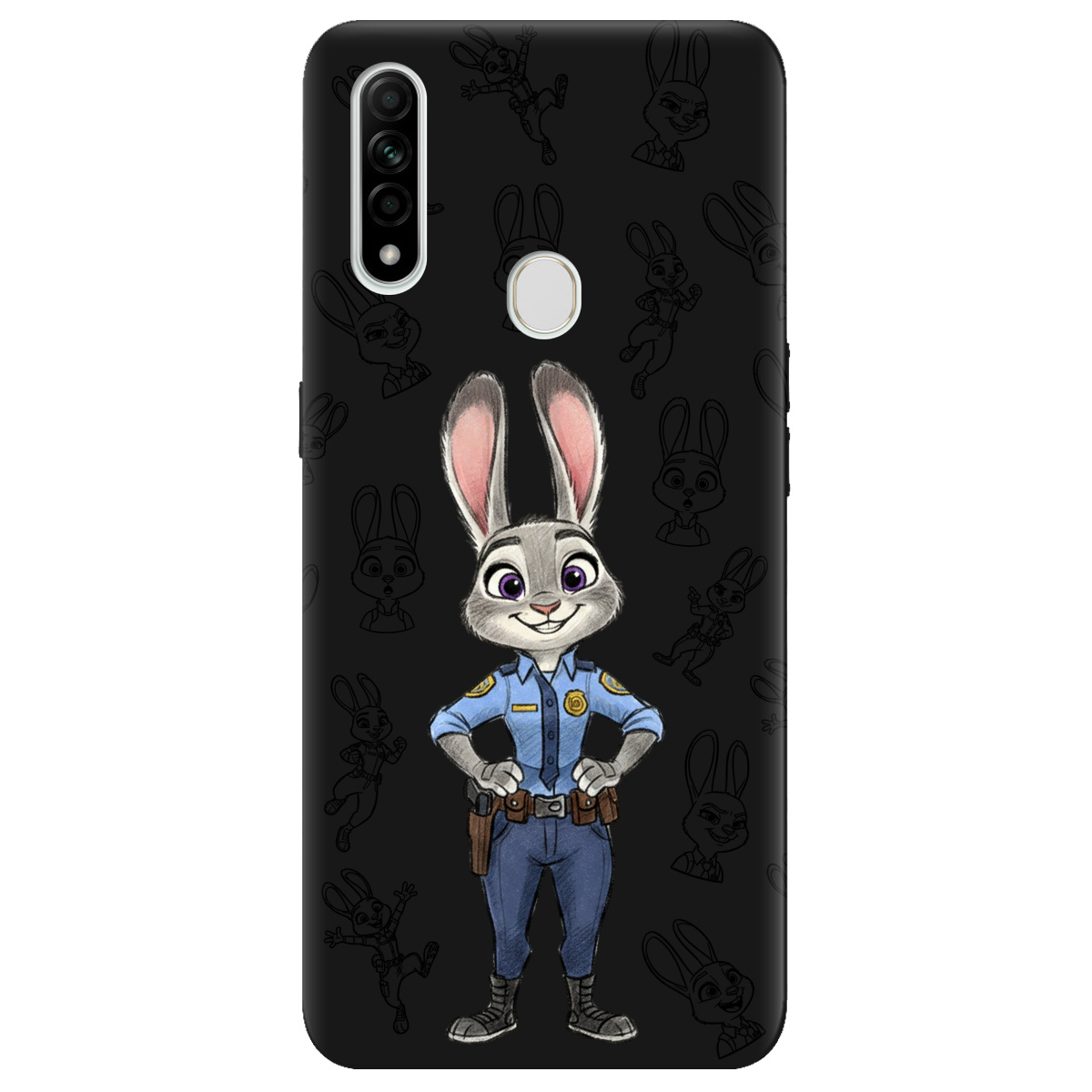 Чохол для Oppo A31 чорний матовий soft touch Зоотрополіс Джуді Judy - фото 1 - Чохли для телефонів