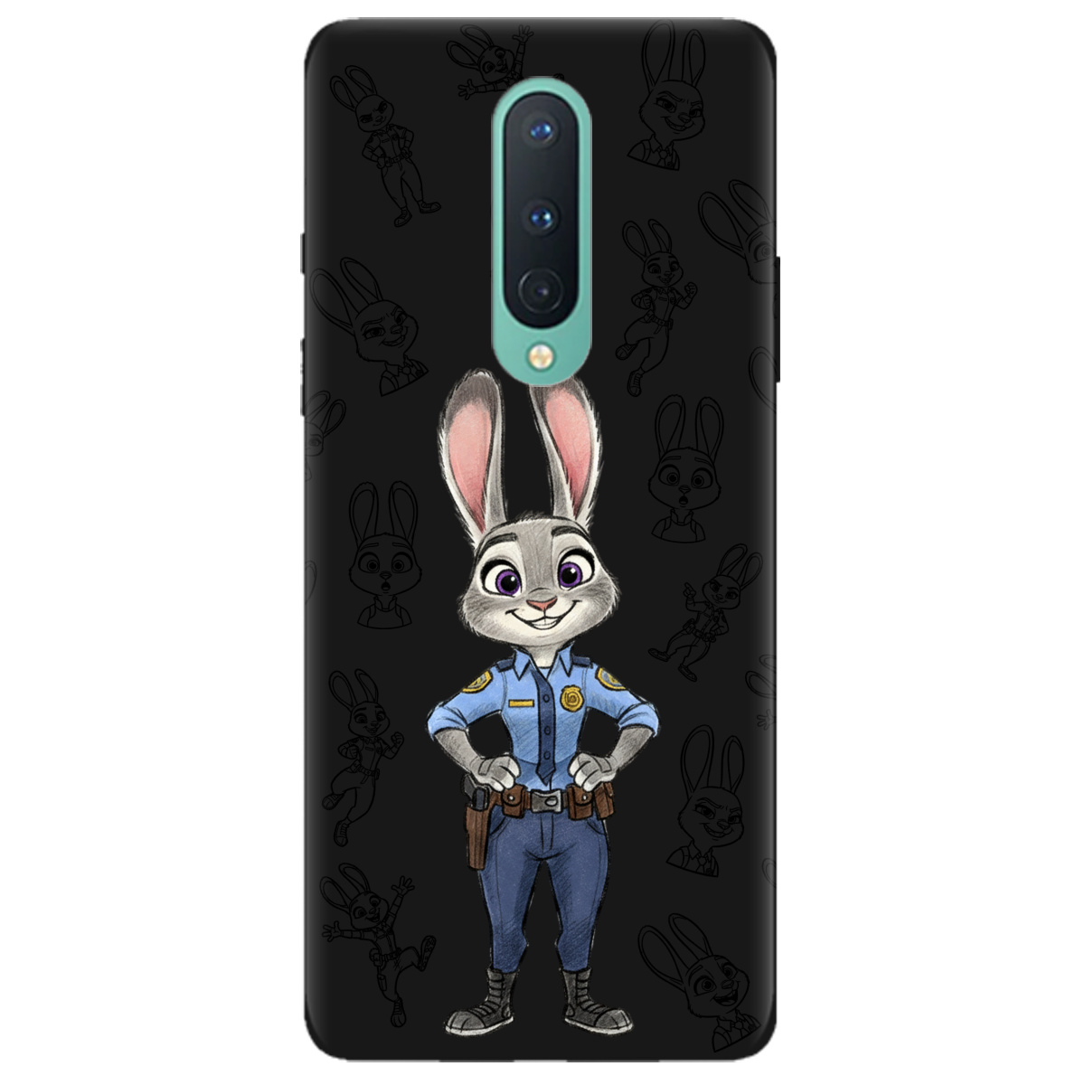 Чохол для OnePlus 8 чорний матовий soft touch Зоотрополіс Джуді Judy - фото 1 - Чохли для телефонів