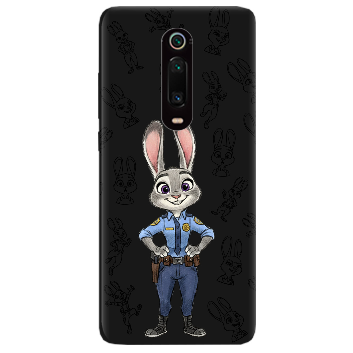 Чехол для Xiaomi Mi 9T черный матовый soft touch Зоотрополис Джуди Judy - фото 1 - Чехлы для телефонов
