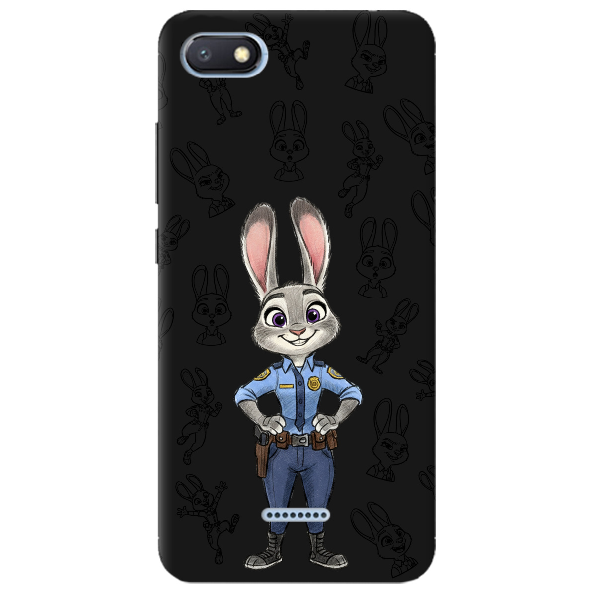 Чехол для Xiaomi Redmi 6A черный матовый soft touch Зоотрополис Джуди Judy - фото 1 - Чехлы для телефонов