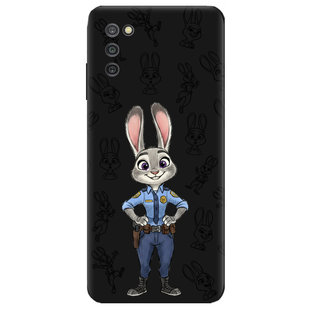 Чохол для Samsung Galaxy A03s чорний матовий soft touch Зоотрополіс Джуді Judy - фото 1 - Чохли для телефонів