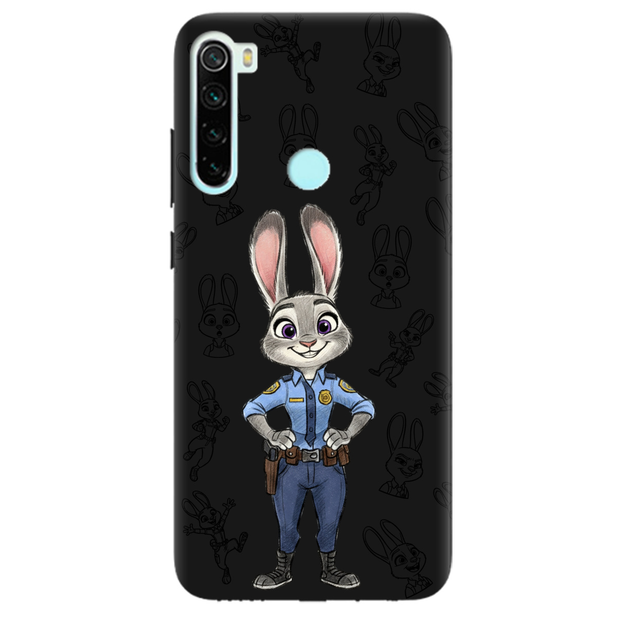 Чехол для Xiaomi Redmi Note 8 черный матовый soft touch Зоотрополис Джуди Judy - фото 1 - Чехлы для телефонов