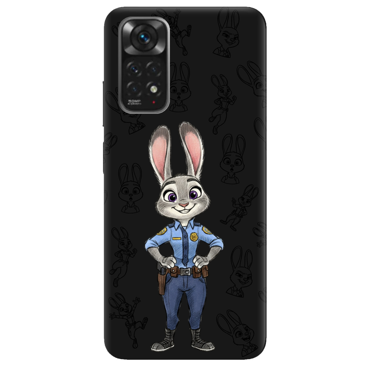 Чохол для Xiaomi Redmi Note 11 чорний матовий soft touch Зоотрополіс Джуді Judy - фото 1 - Чохли для телефонів