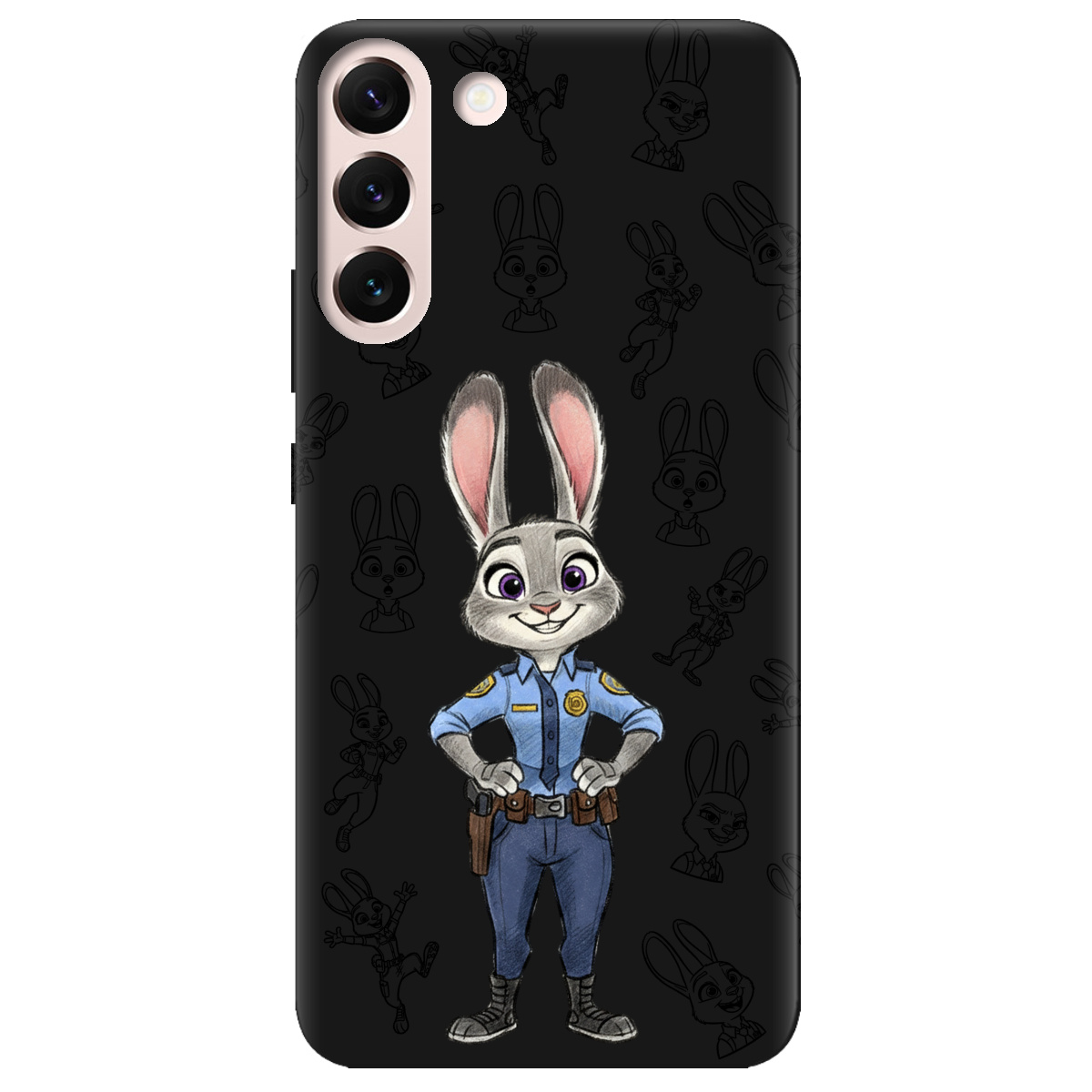 Чехол для Samsung Galaxy S22 Plus черный матовый soft touch Зоотрополис Джуди Judy - фото 1 - Чехлы для телефонов