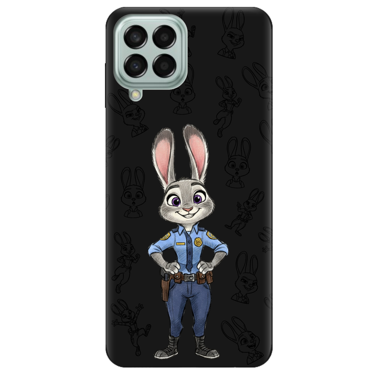 Чехол для Samsung Galaxy M53 черный матовый soft touch Зоотрополис Джуди Judy - фото 1 - Чехлы для телефонов