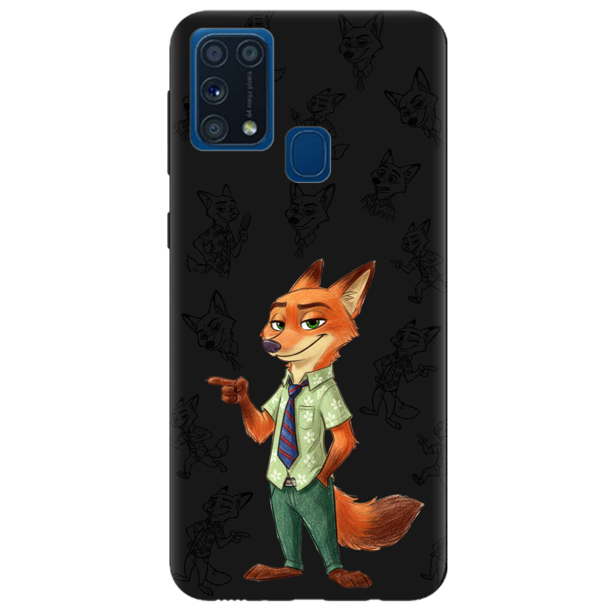 Чохол для Samsung Galaxy M31 чорний матовий soft touch Зоотрополіс Нік Nick - фото 1 - Чохли для телефонів