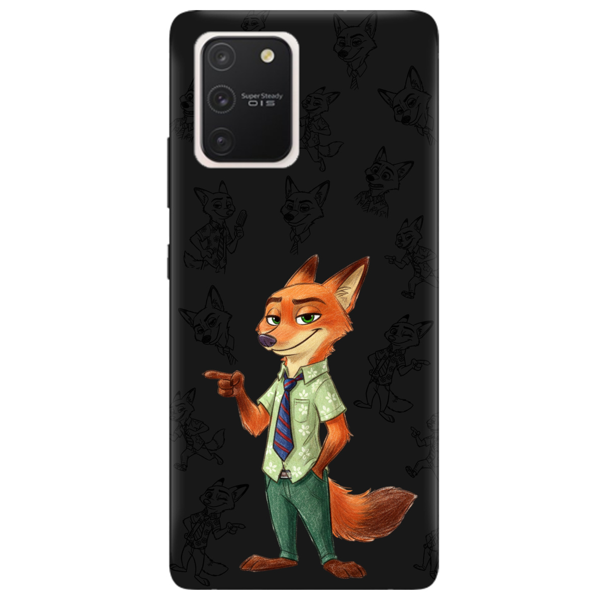 Чохол для Samsung Galaxy S10 Lite чорний матовий soft touch Зоотрополіс Нік Nick - фото 1 - Чохли для телефонів