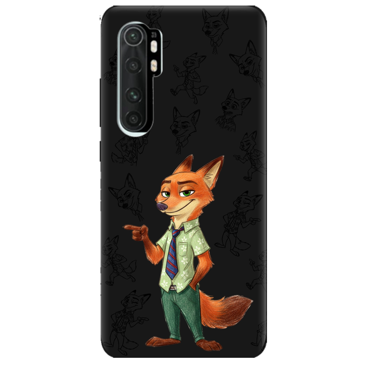 Чохол для Xiaomi Mi Note 10 Lite чорний матовий soft touch Зоотрополіс Нік Nick - фото 1 - Чохли для телефонів