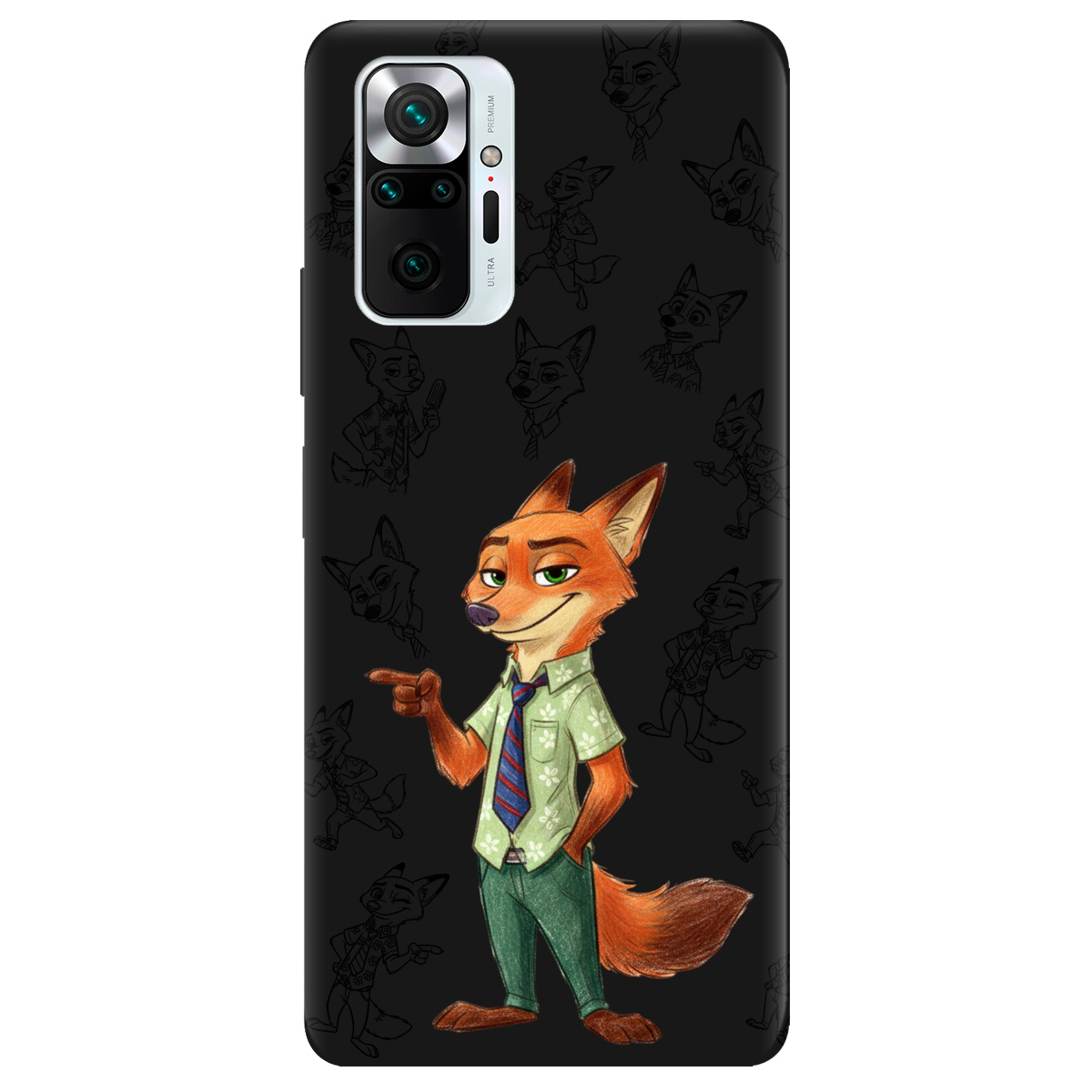 Чохол для Xiaomi Redmi Note 10 Pro чорний матовий soft touch Зоотрополіс Нік Nick - фото 1 - Чохли для телефонів