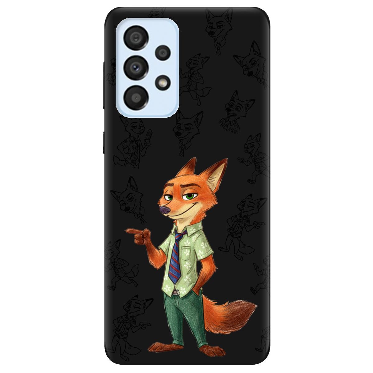 Чехол для Samsung Galaxy A33 черный матовый soft touch Зоотрополис Ник Nick - фото 1 - Чехлы для телефонов