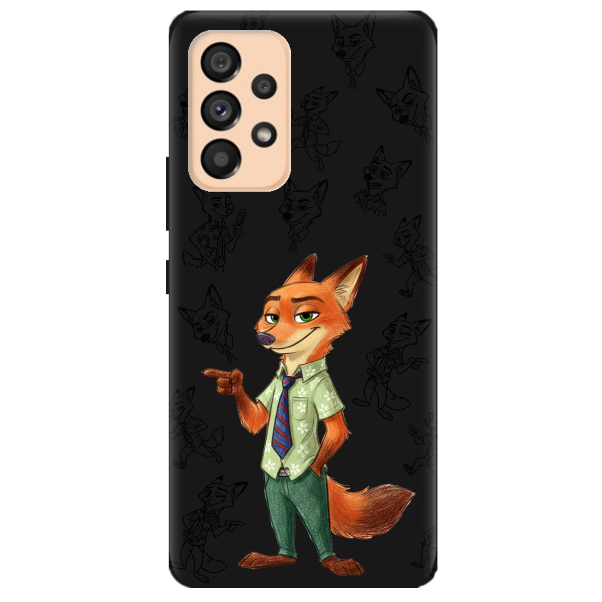 Чехол для Samsung Galaxy A53 черный матовый soft touch Зоотрополис Ник Nick - фото 1 - Чехлы для телефонов