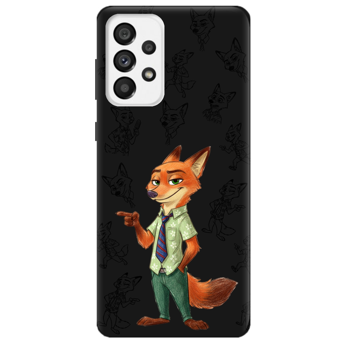 Чехол для Samsung Galaxy A73 черный матовый soft touch Зоотрополис Ник Nick - фото 1 - Чехлы для телефонов