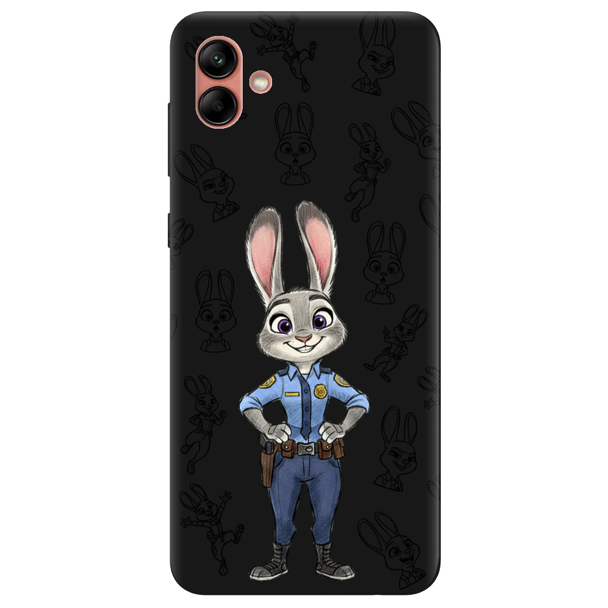 Чохол для Samsung Galaxy A04 чорний матовий soft touch Зоотрополіс Джуді Judy - фото 1 - Чохли для телефонів