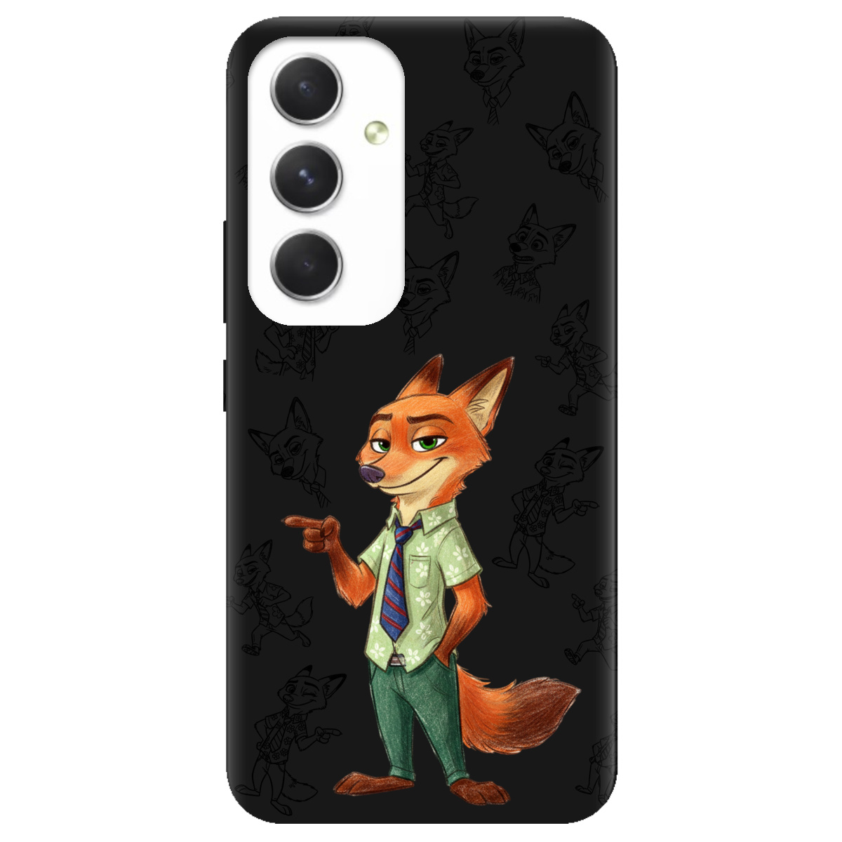 Чехол для Samsung Galaxy A54 черный матовый soft touch Зоотрополис Ник Nick - фото 1 - Чехлы для телефонов