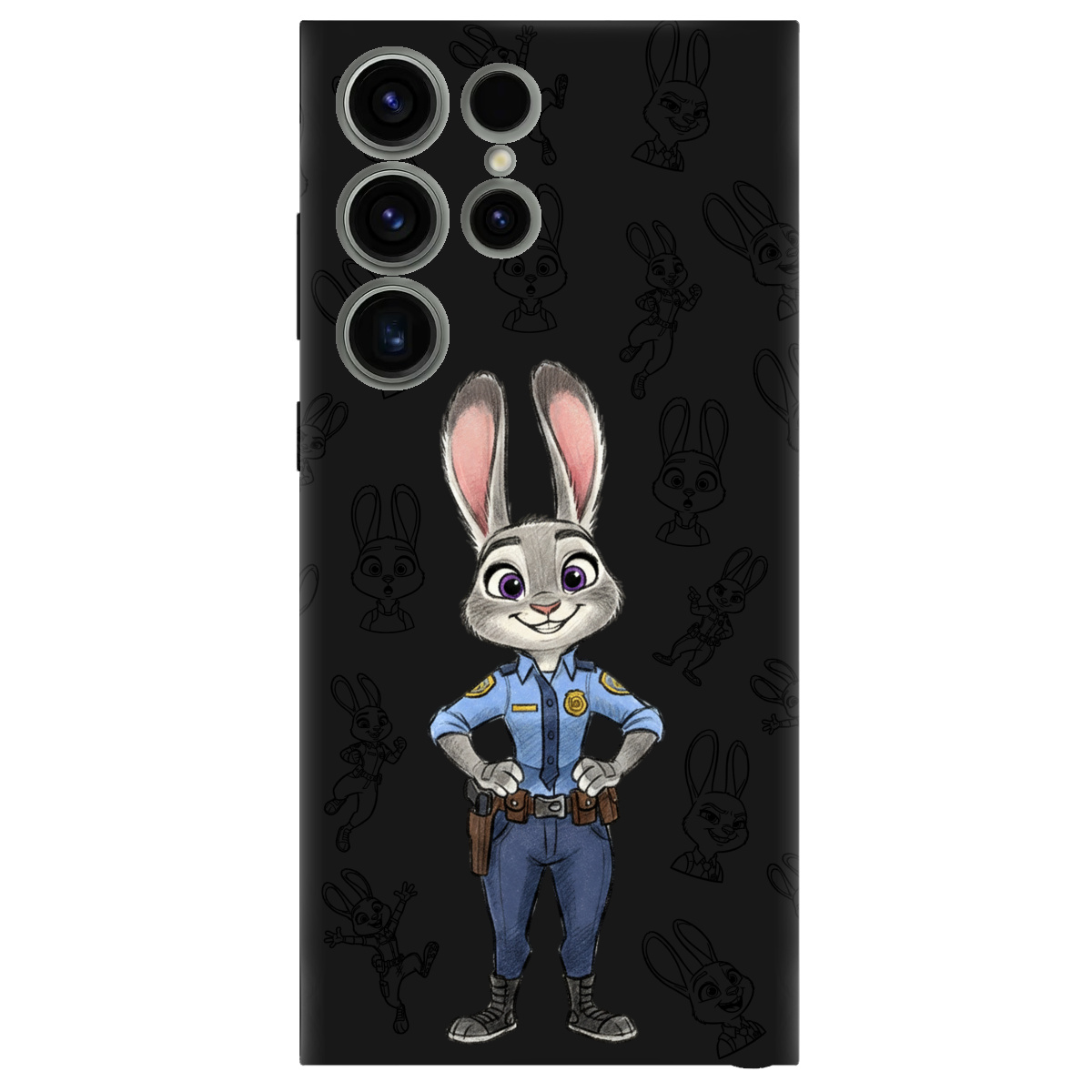 Чохол для Samsung Galaxy S23 Ultra чорний матовий soft touch Зоотрополіс Джуді Judy - фото 1 - Чохли для телефонів