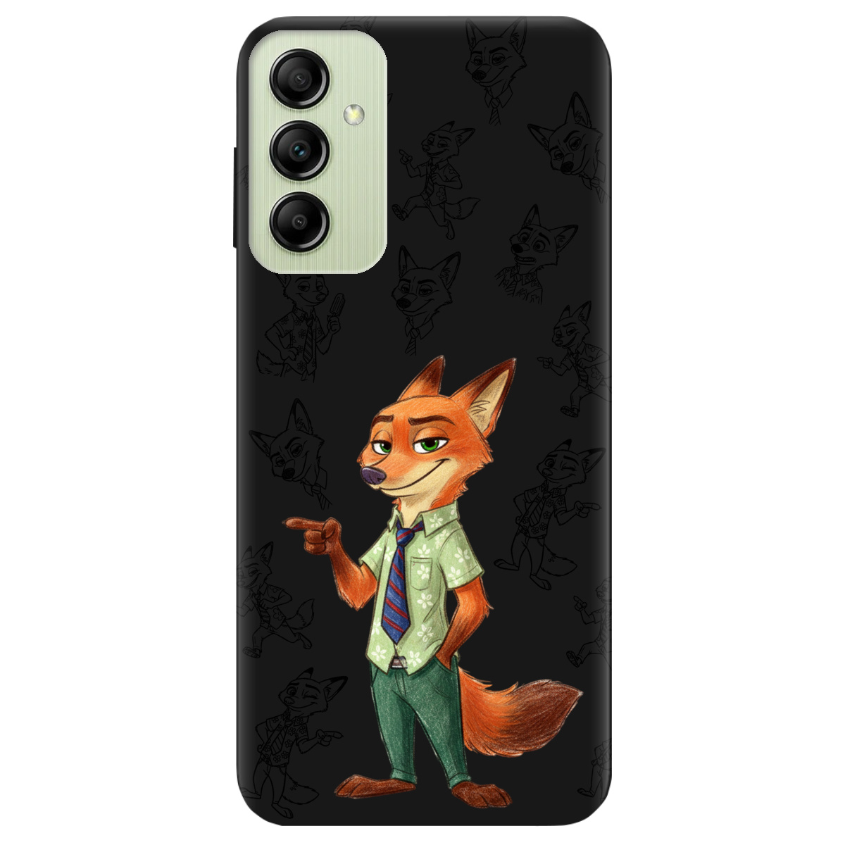 Чехол для Samsung Galaxy A14 черный матовый soft touch Зоотрополис Ник Nick - фото 1 - Чехлы для телефонов