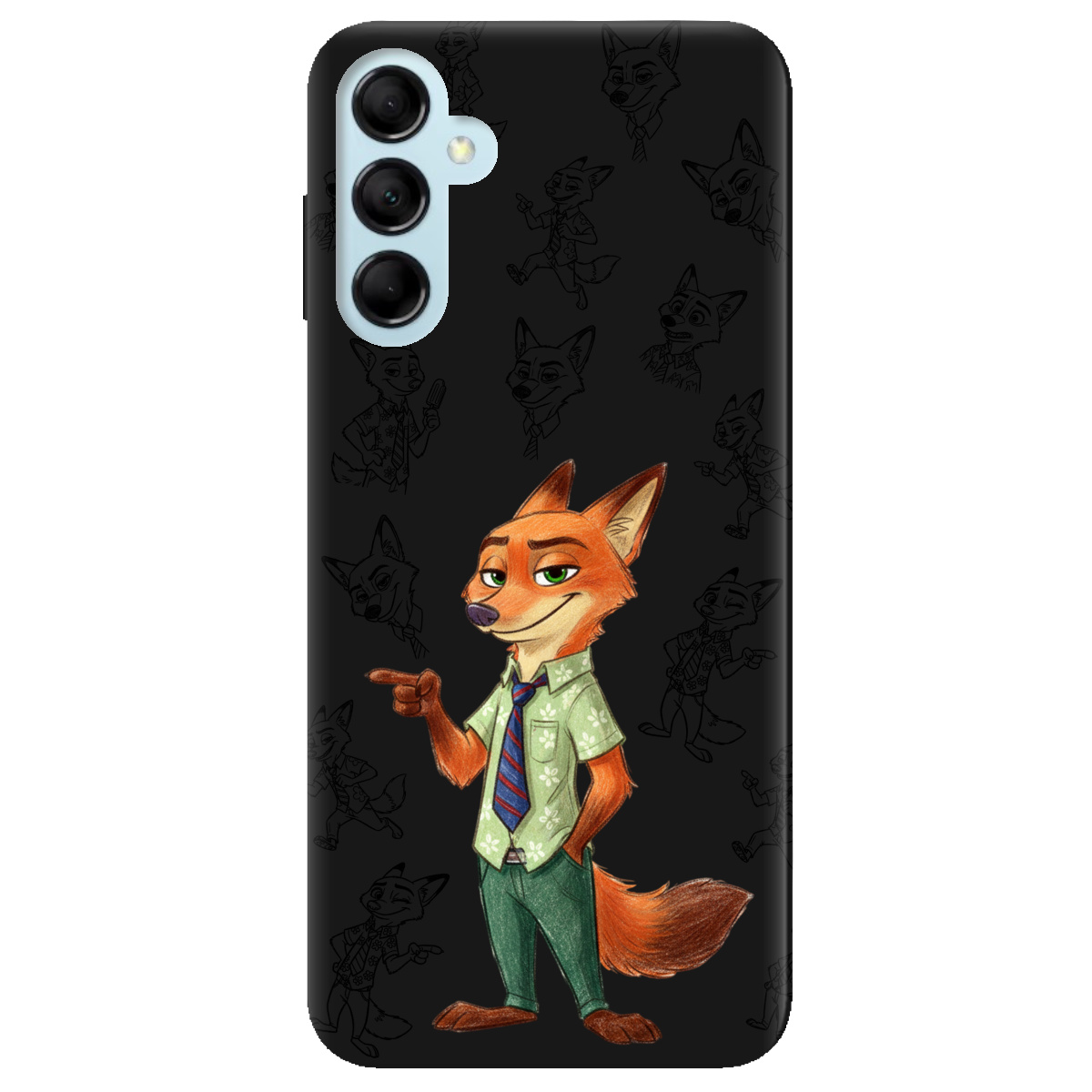 Чохол для Samsung Galaxy M14 5G чорний матовий soft touch Зоотрополіс Нік Nick - фото 1 - Чохли для телефонів