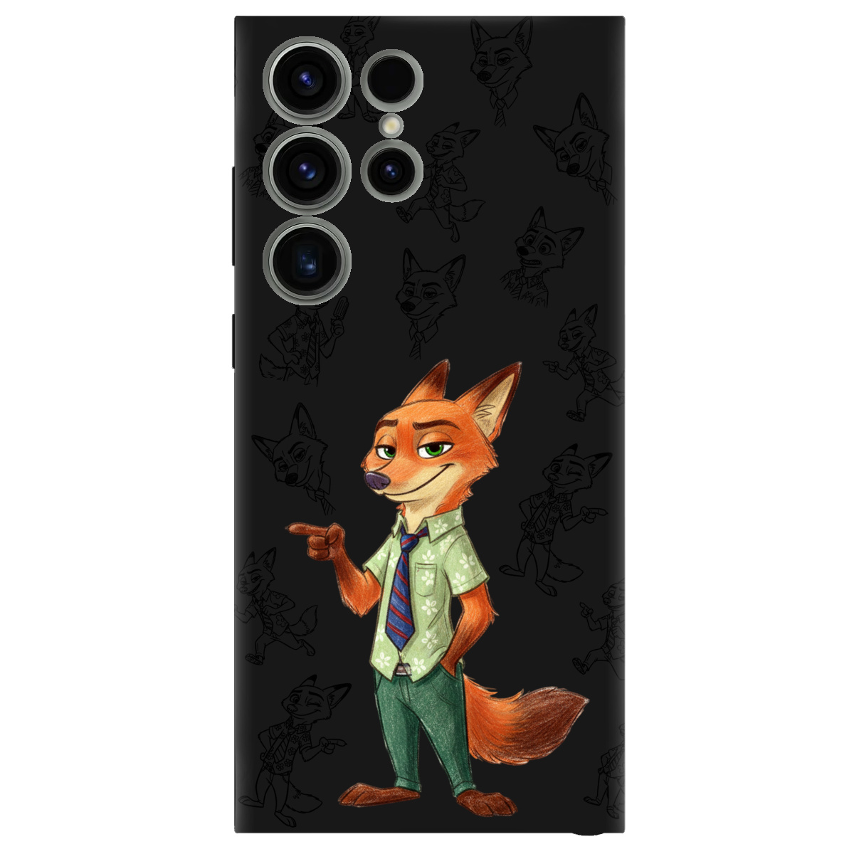 Чехол для Samsung Galaxy S23 Ultra черный матовый soft touch Зоотрополис Ник Nick - фото 1 - Чехлы для телефонов