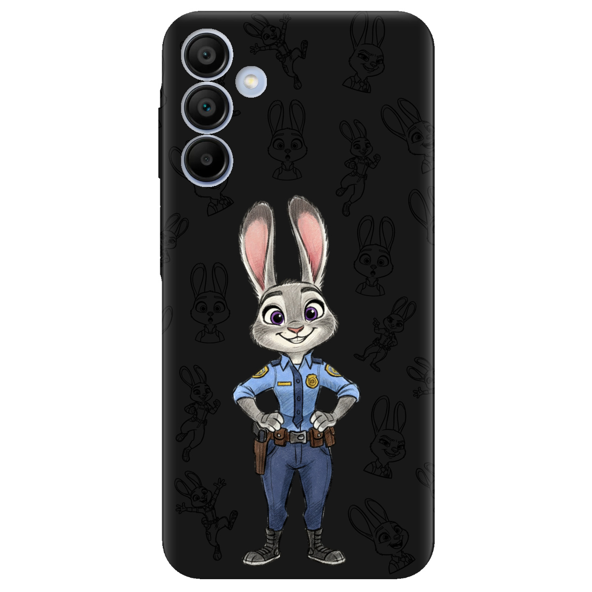 Чохол для Samsung Galaxy A15 чорний матовий soft touch Зоотрополіс Джуді Judy - фото 1 - Чохли для телефонів