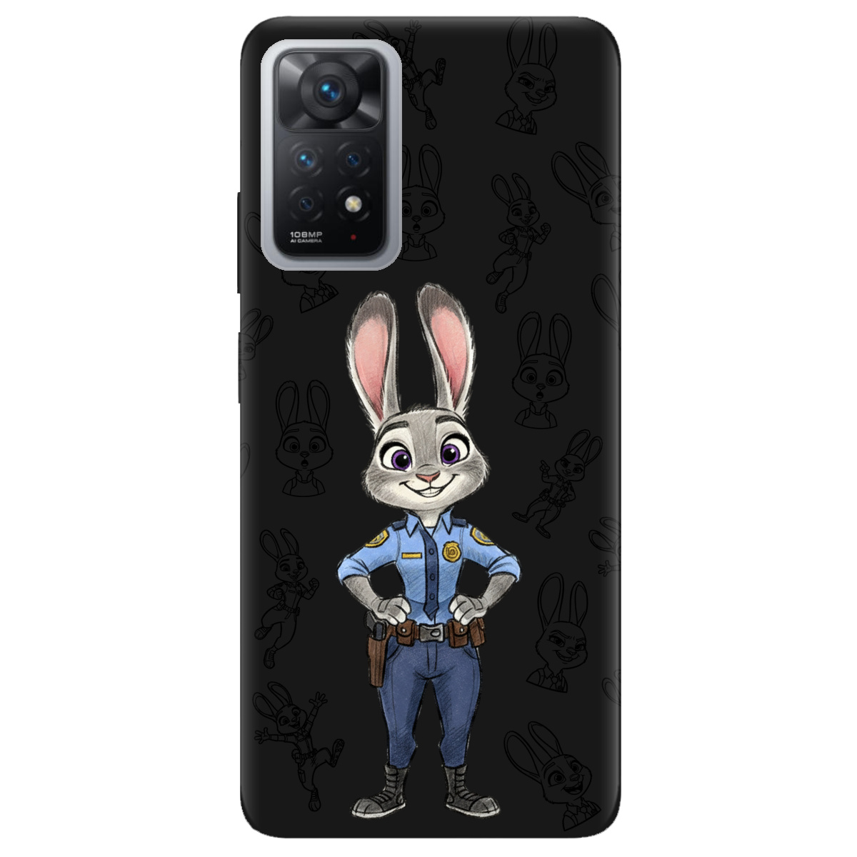 Чохол для Xiaomi Redmi Note 12 Pro 4G чорний матовий soft touch Зоотрополіс Джуді Judy - фото 1 - Чохли для телефонів