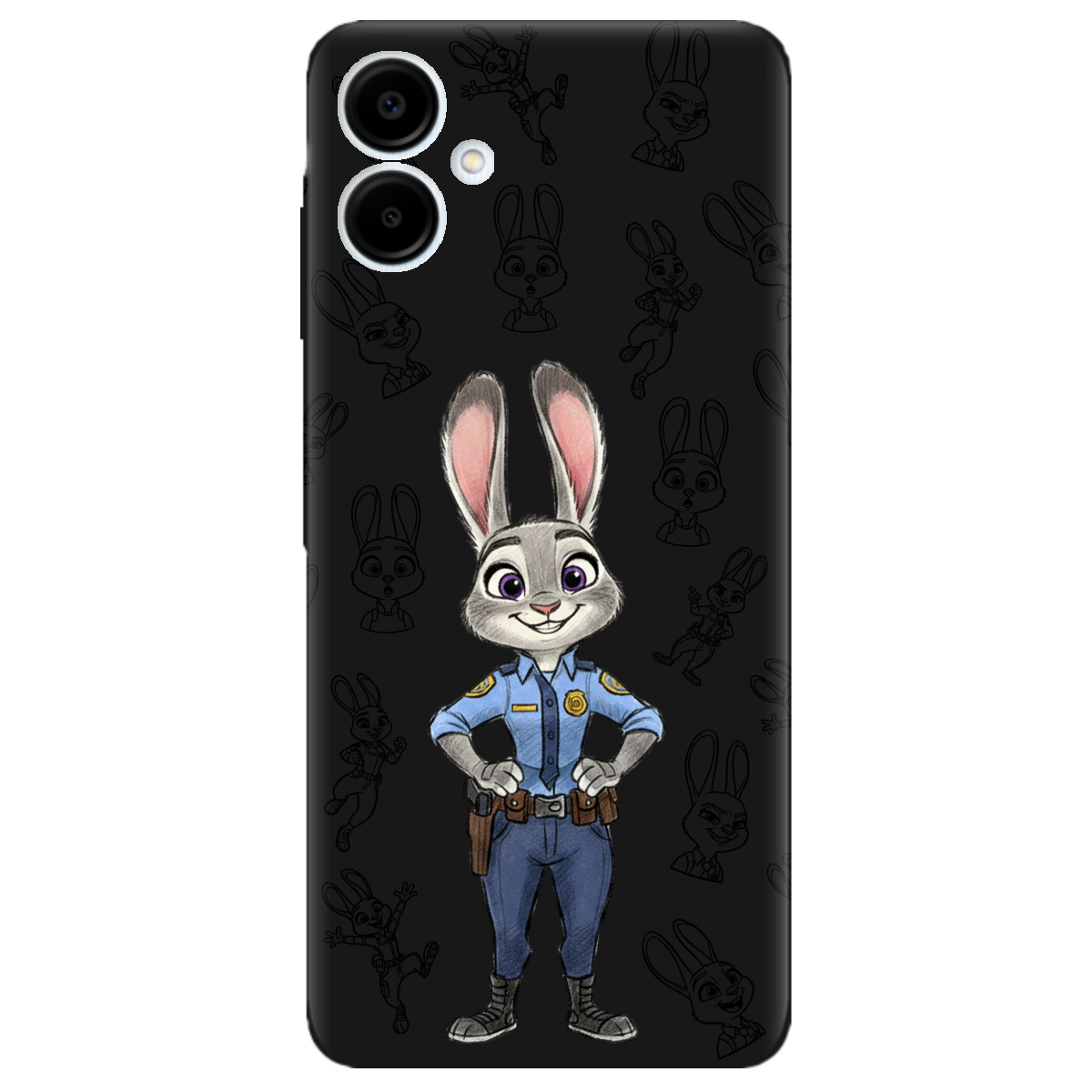 Чохол для Samsung Galaxy A06 чорний матовий soft touch Зоотрополіс Джуді Judy - фото 1 - Чохли для телефонів