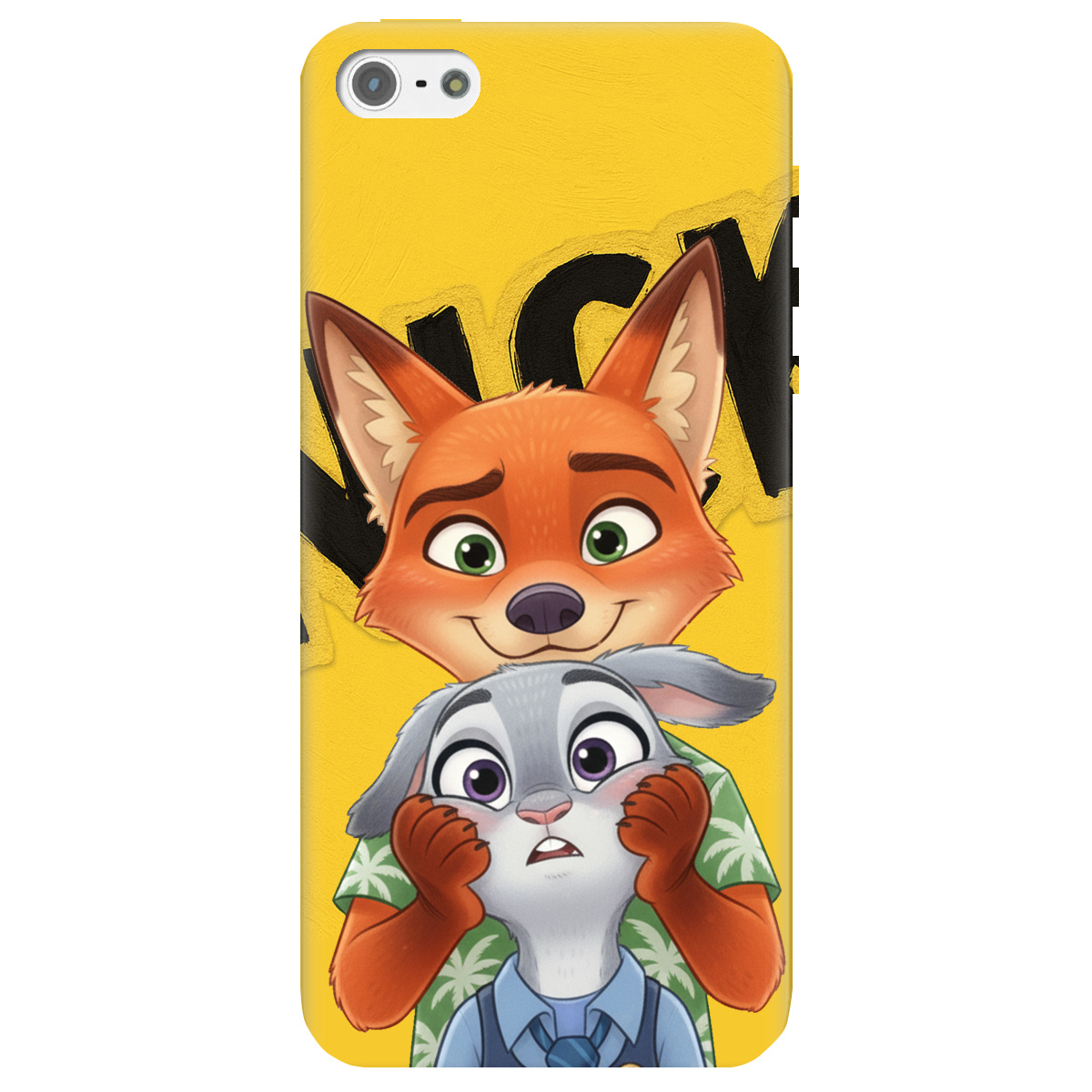 Чохол для Apple iPhone 5/5S прозорий Зоотрополіс Нік та Джуді - фото 1 - Чохли для телефонів