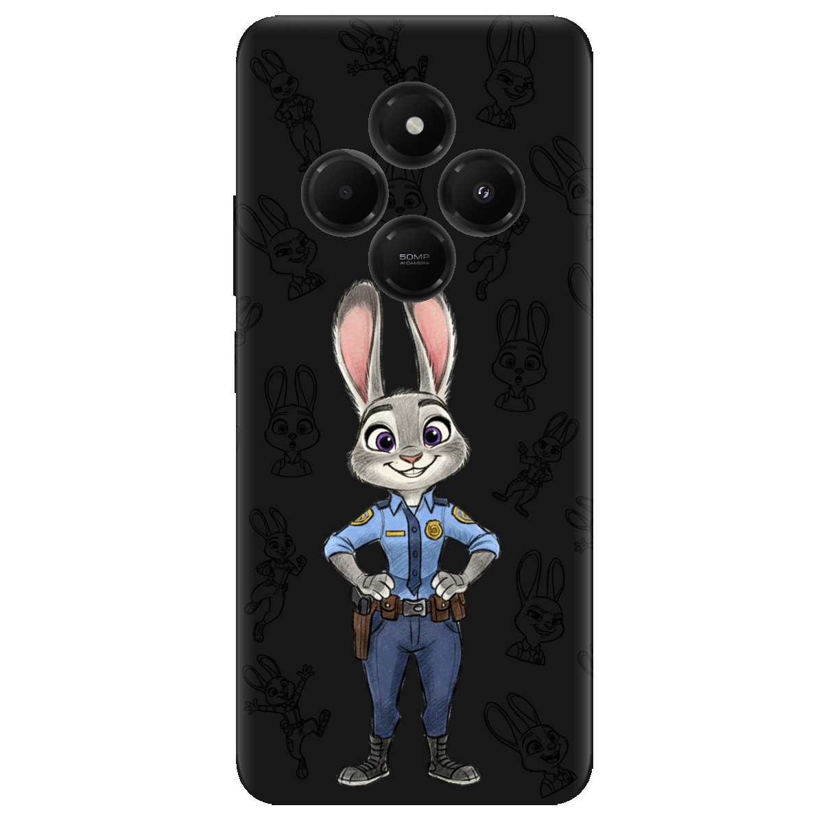 Чехол для Xiaomi Poco C75 черный матовый soft touch Зоотрополис Джуди Judy - фото 1 - Чехлы для телефонов