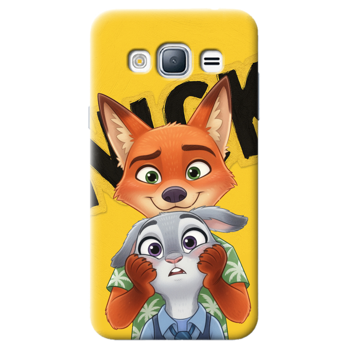 Чехол для Samsung Galaxy J3 2016 прозрачный Зоотрополис Ник и Джуди - фото 1 - Чехлы для телефонов