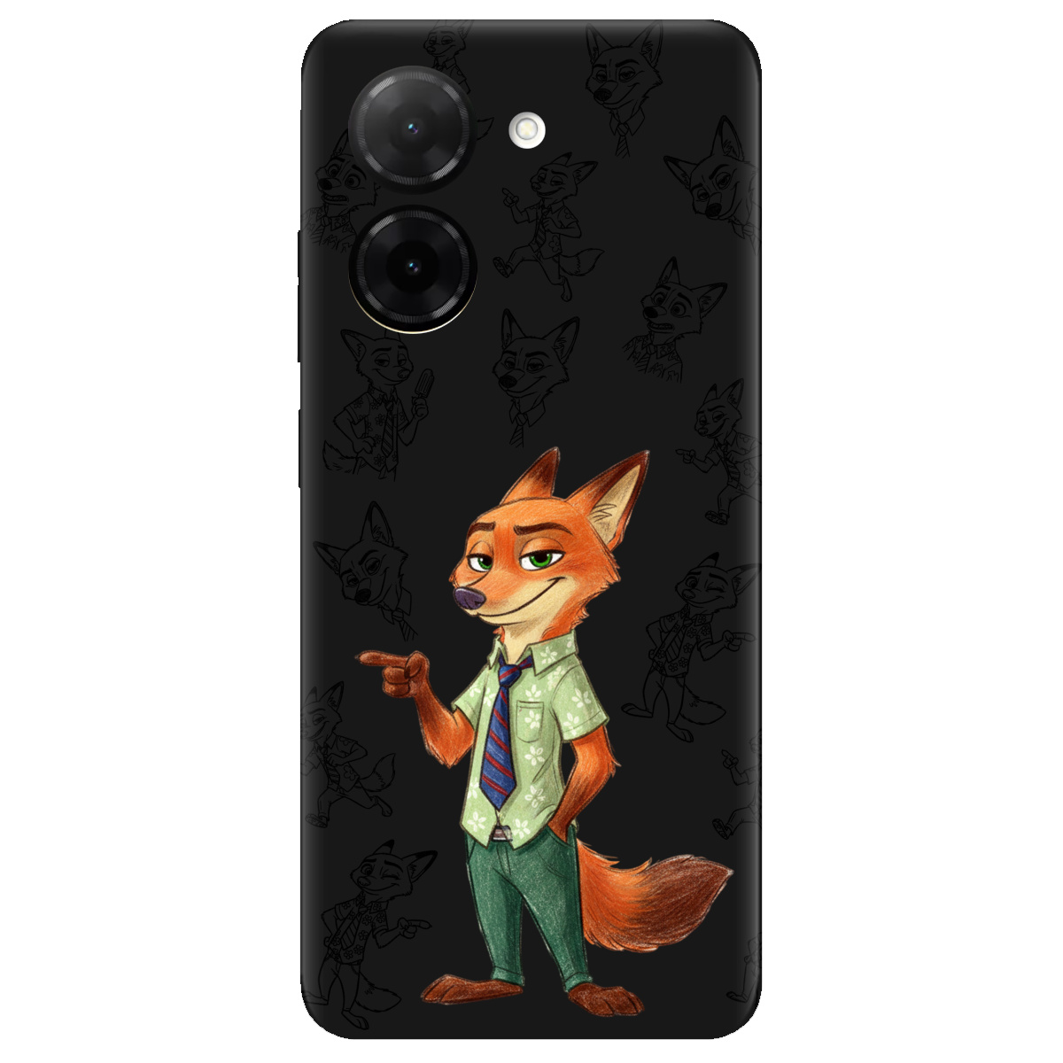 Чехол для Xiaomi Redmi A5 черный матовый soft touch Зоотрополис Ник Nick - фото 1 - Чехлы для телефонов