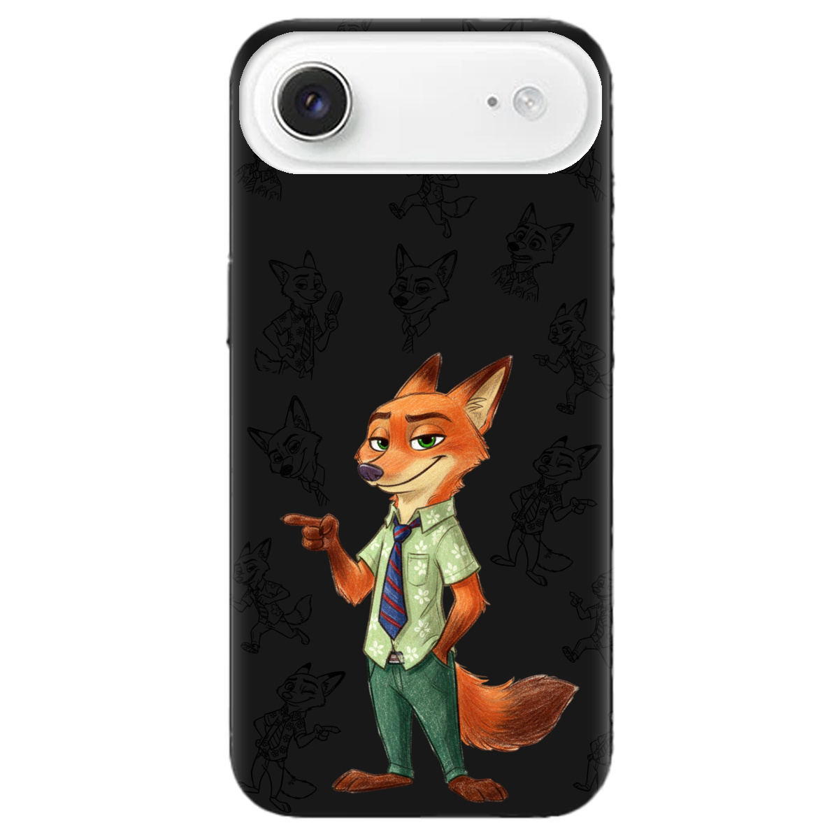 Чехол для Apple iPhone 17 Air черный матовый soft touch Зоотрополис Ник Nick - фото 1 - Чехлы для телефонов