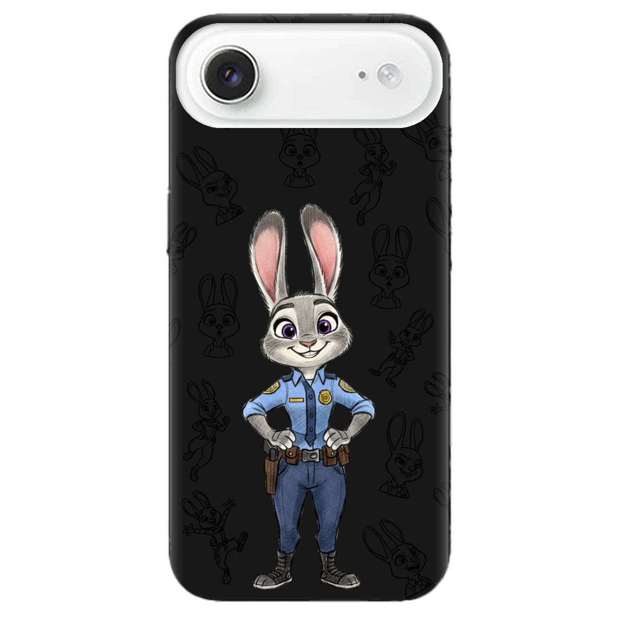 Чехол для Apple iPhone 17 Air черный матовый soft touch Зоотрополис Джуди Judy - фото 1 - Чехлы для телефонов