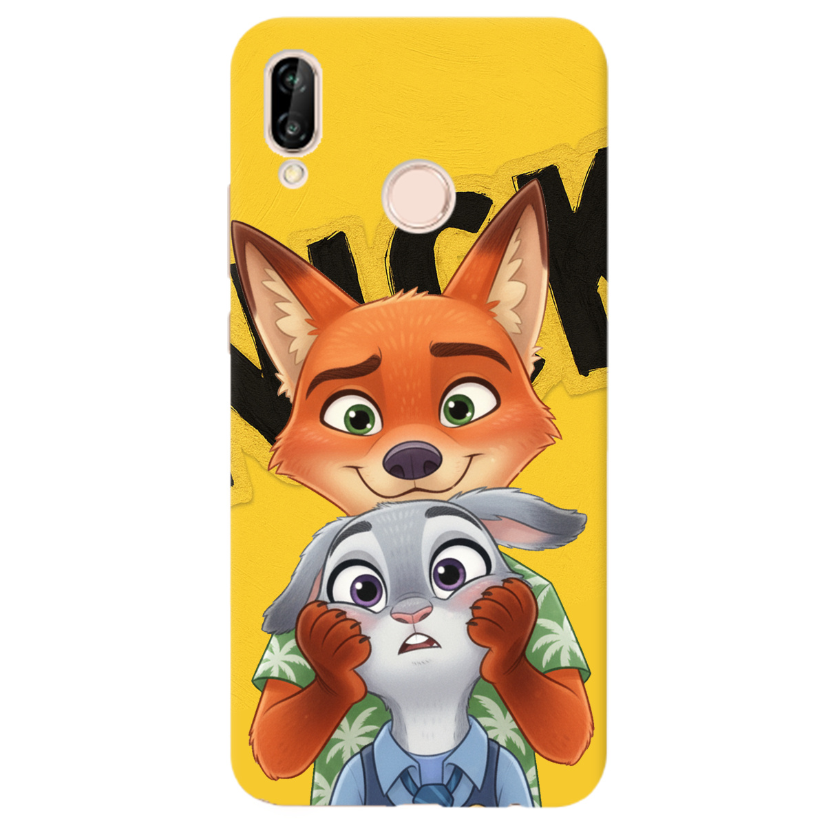 Чохол для Huawei P20 Lite прозорий Зоотрополіс Нік та Джуді - фото 1 - Чохли для телефонів