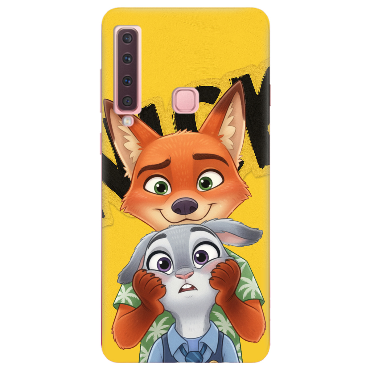 Чехол для Samsung Galaxy A9 2018 прозрачный Зоотрополис Ник и Джуди - фото 1 - Чехлы для телефонов