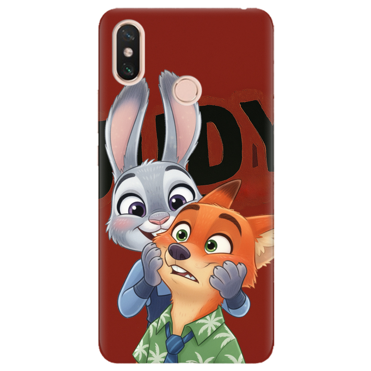 Чехол для Xiaomi Mi Max 3 прозрачный Зоотрополис Джуди и Ник - фото 1 - Чехлы для телефонов