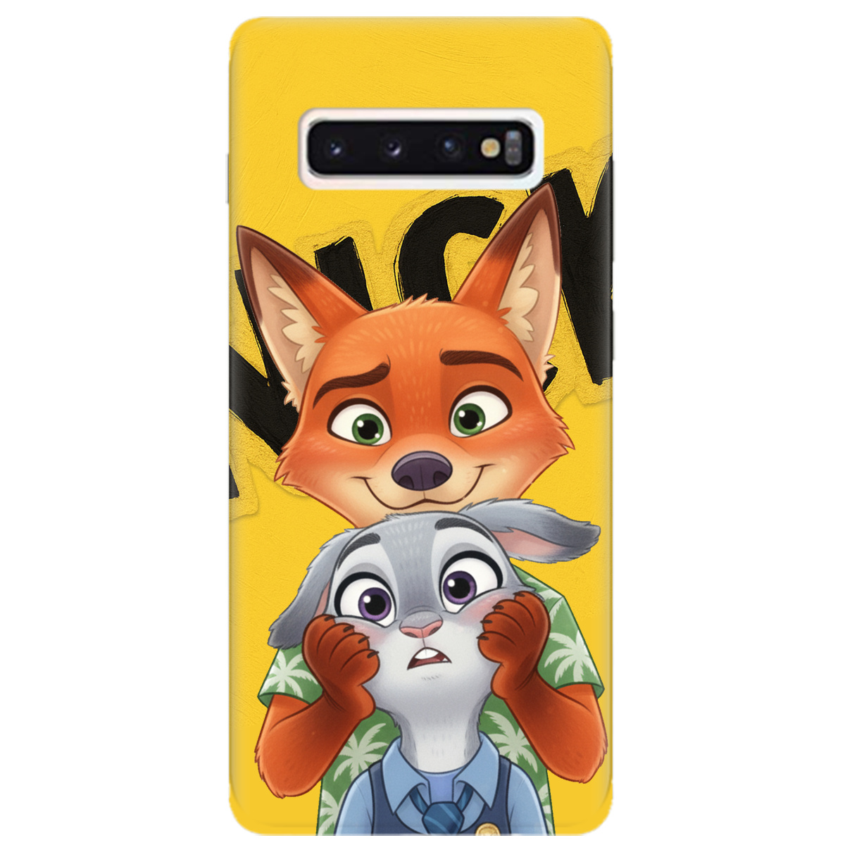 Чехол для Samsung Galaxy S10 прозрачный Зоотрополис Ник и Джуди - фото 1 - Чехлы для телефонов