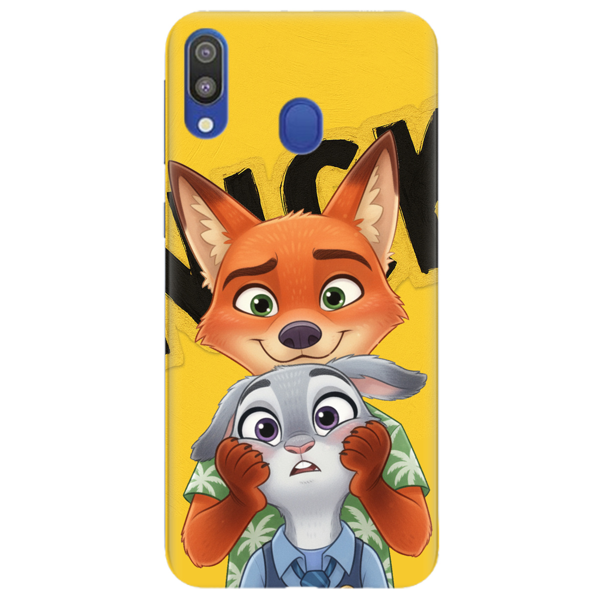 Чехол для Samsung Galaxy A40 прозрачный Зоотрополис Ник и Джуди - фото 1 - Чехлы для телефонов