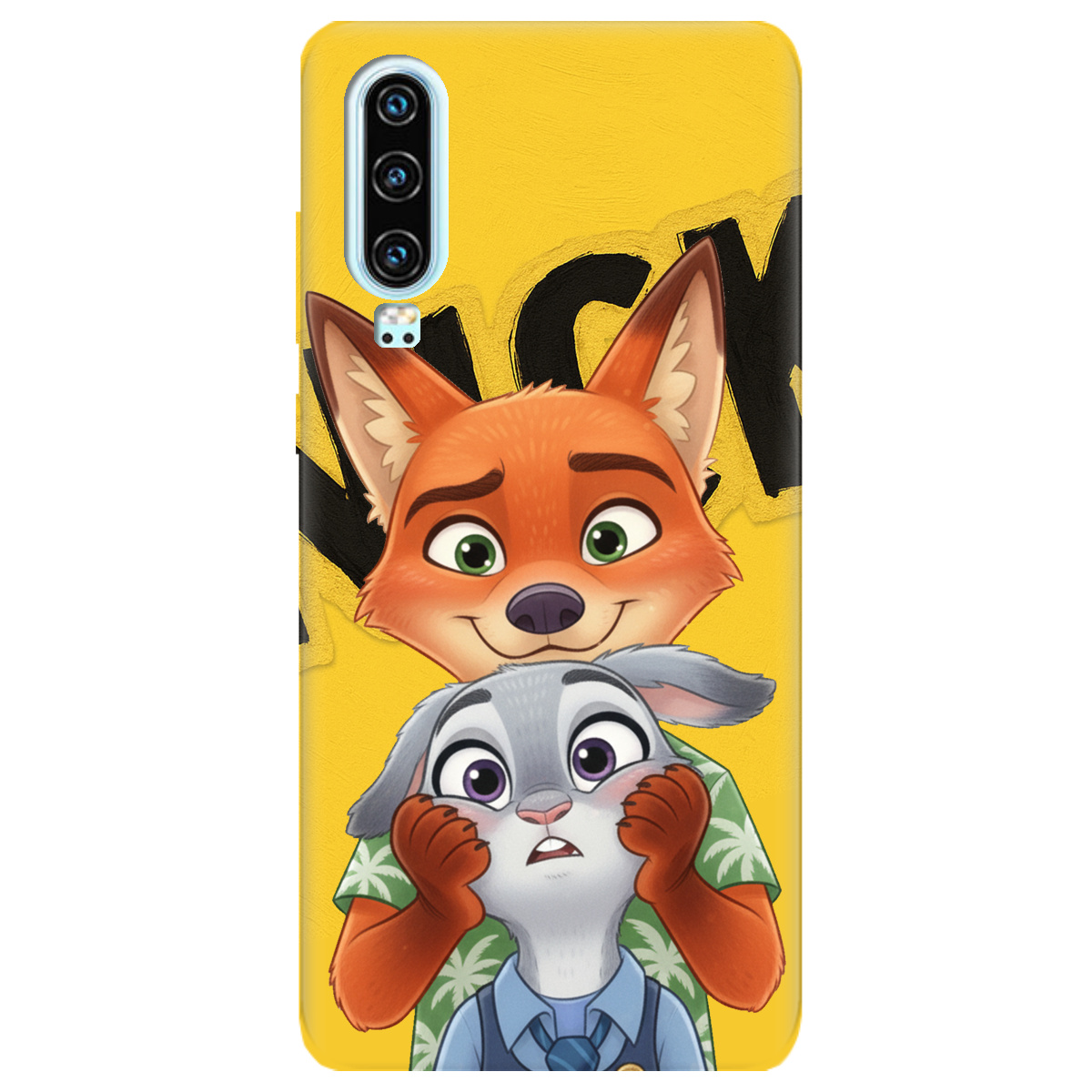 Чехол для Huawei P30 прозрачный Зоотрополис Ник и Джуди - фото 1 - Чехлы для телефонов